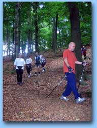 [Foto einer Nordic-Walking-Gruppe in Aktion]